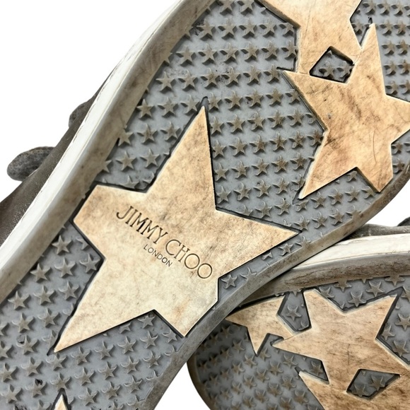 JIMMY CHOO Ny Velvet Sneakers In Moonstone Grey Size 6.5 - Picture 13 of 14